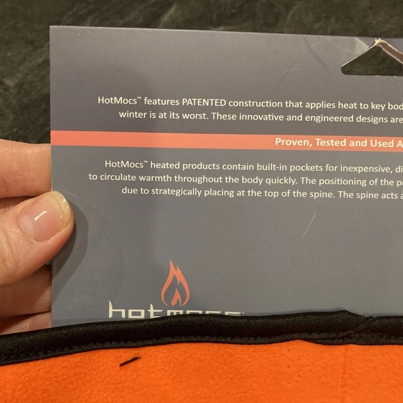 HotMocs Men's Fleece Gaitor Orange Face Mask & Neck Guard 2 Free Heat Packs NWT - Picture 6 of 9